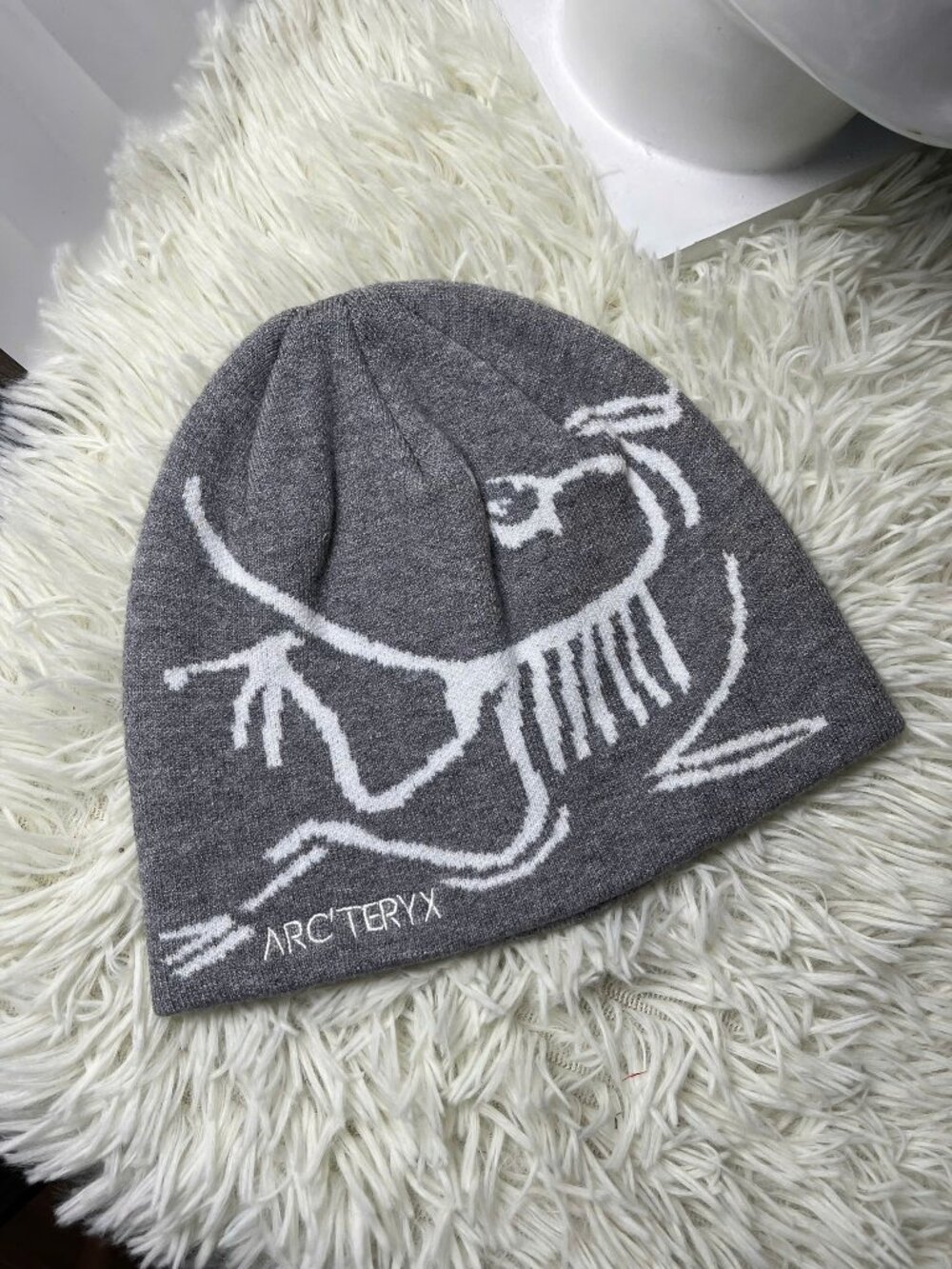 Grey Mountain Beanie Hat Winter Knit Cap Nature Inspired Outdoor Style Unisex